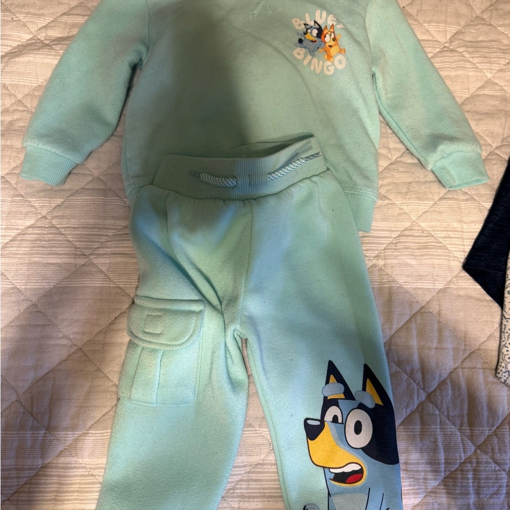 Kids Mint Green Character Sweatshirt and Joggers Set